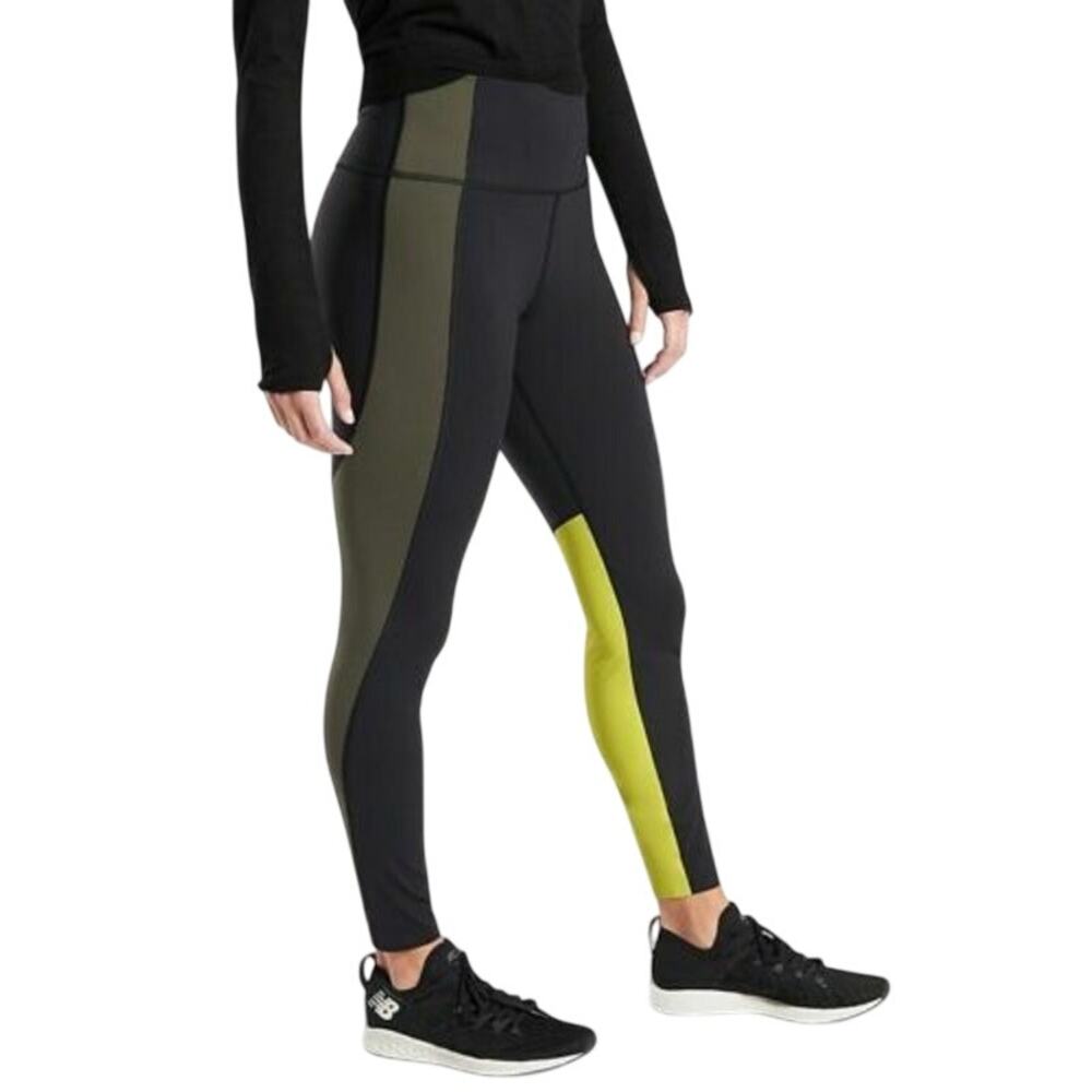 Athleta Asym Colorblock Supersonic Tight Yoga Fitness Pant Small